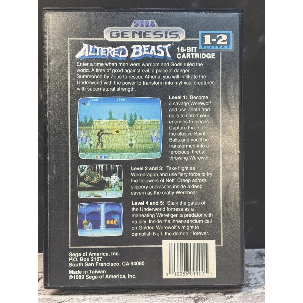 Altered Beast (Sega Genesis, 1989) Complete - CIB - T&W Very Clean